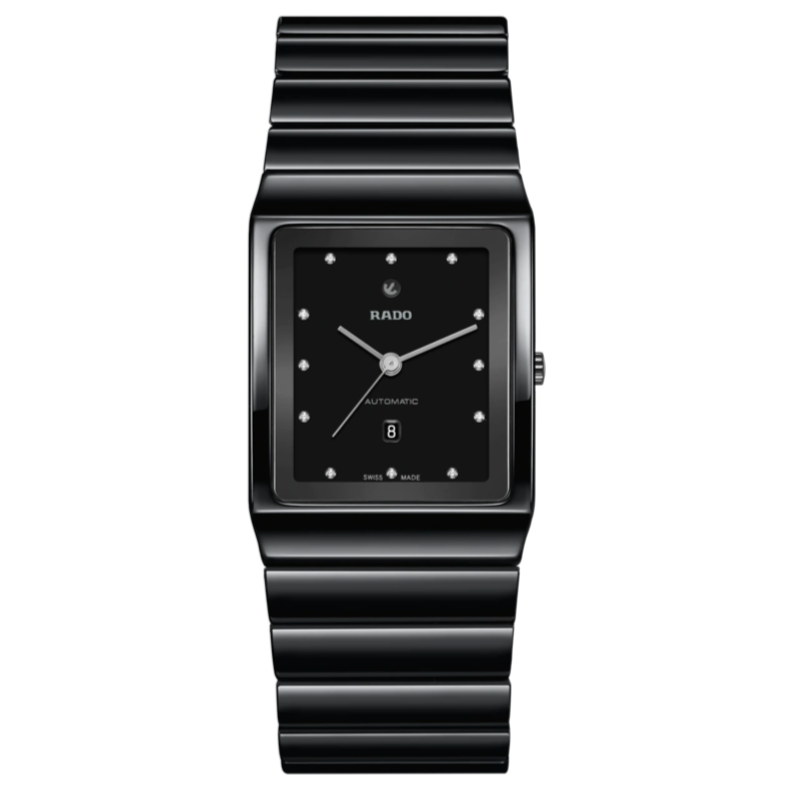 Reloj Rado de hombre Ceramica negro, automático y con diamantes, R21807702.