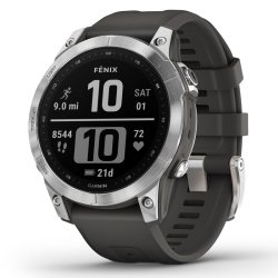 Reloj Garmin fēnix 7 bisel de acero con correa silicona gris 47 mm, 010-02540-01.