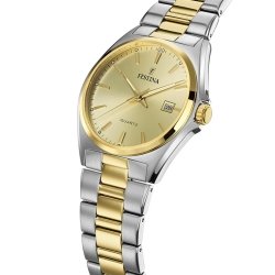 ✌️Reloj Festina F20554/3 Klassik de caballero bitono acero y dorado.