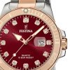 Reloj Festina de mujer acero y acabado rosé, esfera roja con circonitas, F20505/2