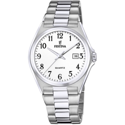 Reloj Festina hombre en acero clásico y esfera blanca, F20552/1.
