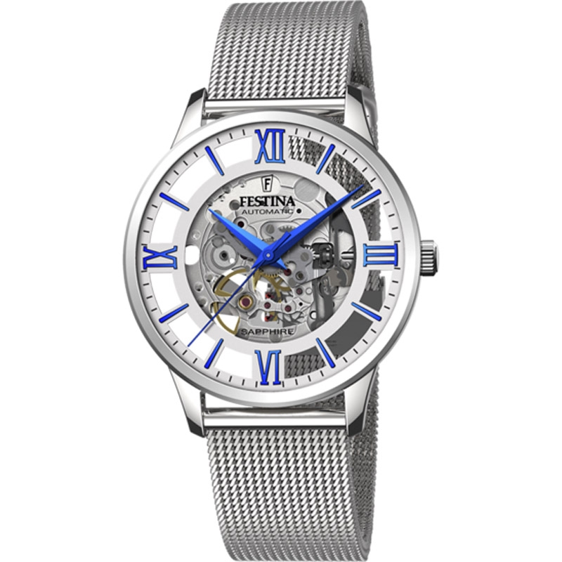 Reloj Festina F20534/1 para caballero automático en acero esqueleton.