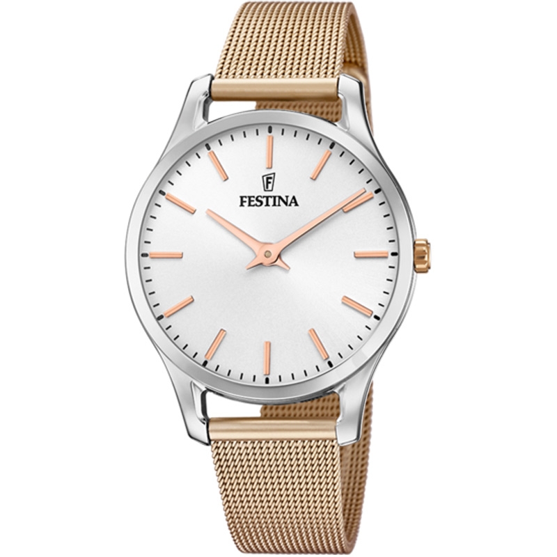 Reloj Festina Boyfriend para señora en acero y esfera plateada, F20506/1.