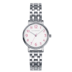 Reloj Viceroy Sweet de niña acero con números rosas y una pulsera digital, 401132-05.