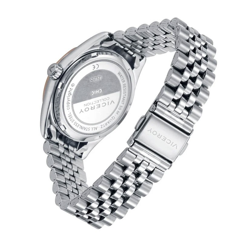 Reloj Viceroy 42420-67 para señora en acero inoxidable, esfera verde, índices aplicados y acabados en rosé.