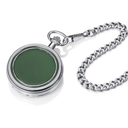 Elegante reloj de bolsillo Viceroy para hombre, de acero con laca color verde en ambas partes Cadena incluida en el precio.