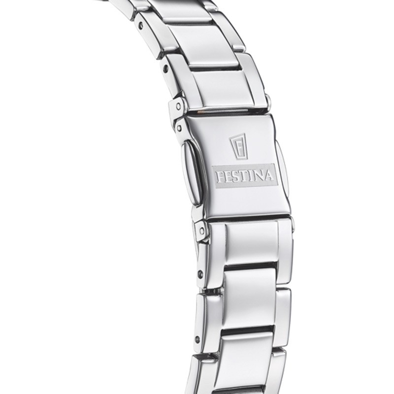 ❤️ Festina® F20582/1 mujeres en acero con bisel plateado y circonitas.
