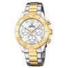 Reloj Festina Boyfriend mujer chrono, acero y dorado con circonitas, F20604/1.