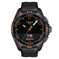 ⌚Reloj tissot T-Touch Connect Solar en titanio negro para hombres, T1214204705104.