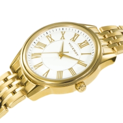 Reloj Viceroy Grand de mujer en acero con revestimiento IP dorado, esfera blanca, 401072-03.