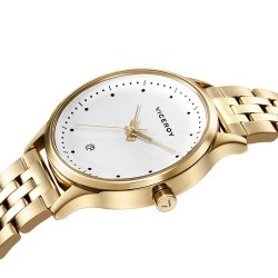 Reloj Viceroy para mujer en acero IP dorado rosé, esfera blanca y brazalete, 461124-06.