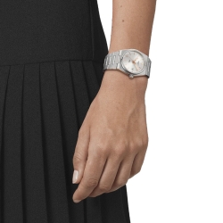 Reloj Tissot PRX de mujer en acero con detalles rosé, T1372101103100.