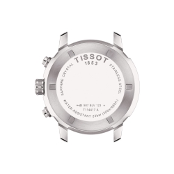 Reloj Tissot PRC 200 cronógrafo con esfera y correa azul, T1144171704700.