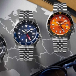 Colección de relojes Seiko 5 Sports GMT.