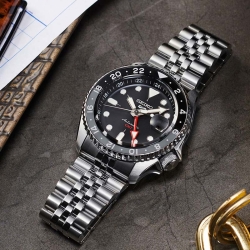 ⚡Reloj Seiko 5 Sports GMT automático con esfera negra, SSK001K1.