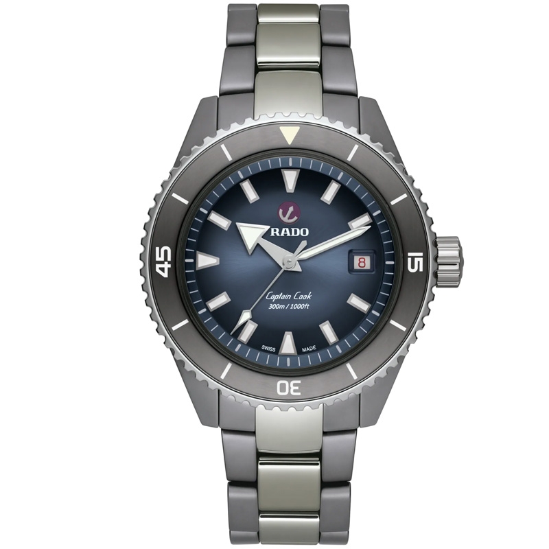 Reloj Rado Captain Cook cerámica gris, esfera azul y diver 300m. R32144202.