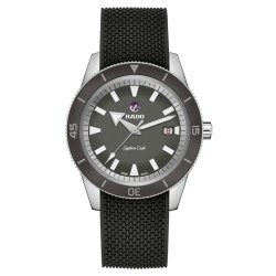 Reloj Rado Captain Cook con estuche de piel y correa de silicona, R32505019.