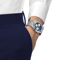 Reloj Tissot PRX automático cronógrafo esfera azul T1374271104100.