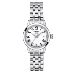 Reloj Tissot Classic Dream de mujer, acero y esfera blanca, T1292101101300.