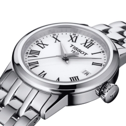 Reloj Tissot Classic Dream de mujer, acero y esfera blanca, T1292101101300.