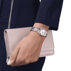 Reloj Tissot Classic Dream de mujer, acero y esfera blanca, T1292101101300.