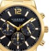Reloj Viceroy de hombre multifunción dorado y esfera negra, 471051-95.