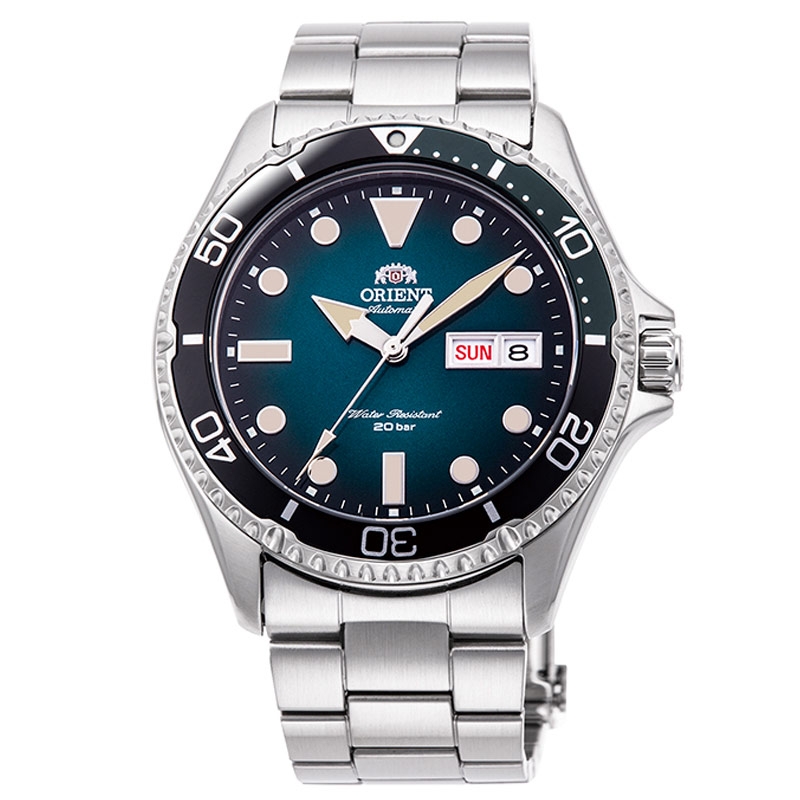 Reloj Orient Mako Kamasu automático de hombre en acero y esfera verde, AA0811E19B.