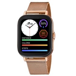 Funcionalidades de smartwatch Lotus Smartime en dorado rosé con bluetooth 5.0, 50045/1.