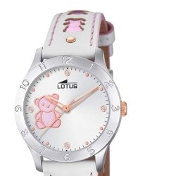 Reloj Lotus Junior de niña con detalles rosé y ositos decorativos, 18657/B.