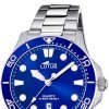 Reloj Lotus Excellent de hombres en acero y esfera/bisel azul, 18759/1.