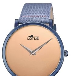 Reloj Lotus Minimalist de hombres en azul con esfera rosada y correa nylon, 18781/1.