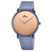 Reloj Lotus Minimalist de hombres en azul con esfera rosada y correa nylon, 18781/1.