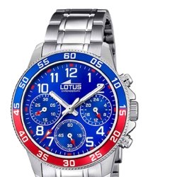 Reloj Lotus Junior cronógrafo para cadetes cronógrafo bisel azul/rojo, 18580/4.