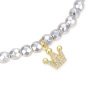 Pulsera de plata con corona dorada y circonitas, Masith de Luxenter, BXA209Y00B.