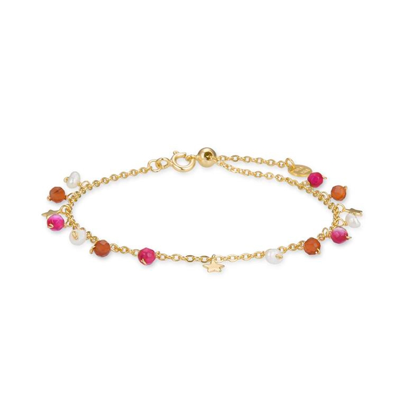 Pulsera de plata dorada y cuentas con estrella, Shae de Luxenter, BXA233Y114.