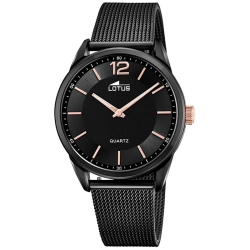 Reloj Lotus Smart Casual de hombre en acero negro y detalles rosé, 18736/3.