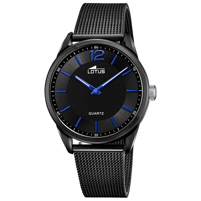 Reloj Lotus Smart Casual de hombre en acero negro y detalles azules, 18736/2.