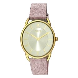 Reloj Tous DAI XL de mujer en acero dorado y correa rosa, 200351019.