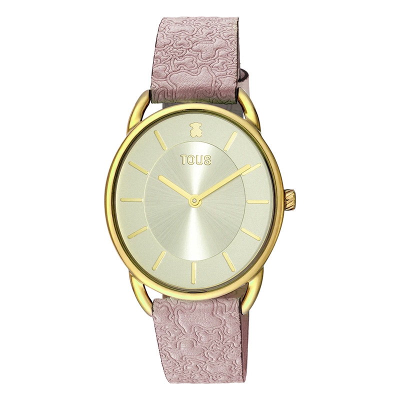 Reloj Tous DAI XL de mujer en acero dorado y correa rosa, 200351019.