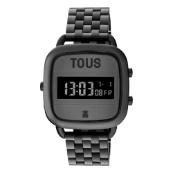 Reloj Tous D-Logo digital de mujer en acero IP negro con brazalete, 200351024.