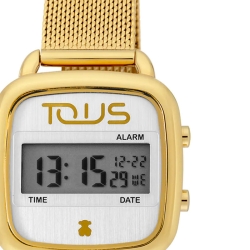Reloj Tous D-Logo digital de mujer dorado con malla milanesa, 200350550.
