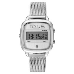 Reloj Tous D-Logo digital de mujer en acero con malla milanesa, 200350540.