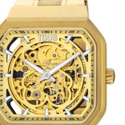 Reloj Tous D-Beard automático de mujer Skeleton en acero dorado, 200351031.