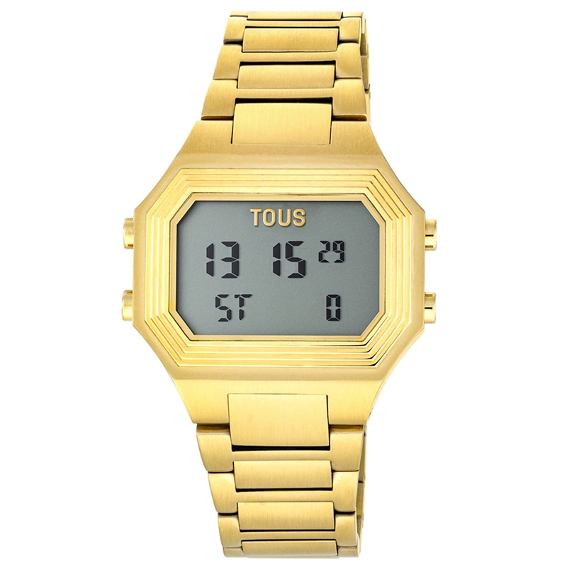 Reloj Tous Emerald digital de mujer dorado y caja rectangular, 200351028.