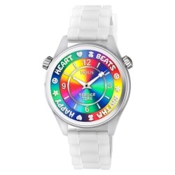 Reloj Tous Tender Time de mujer con esfera de colores y correa de silicona blanca 200350996.