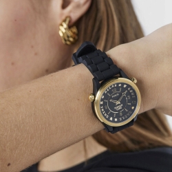 Reloj Tous Tender Time de mujer negro con detalles dorados, 200350600.