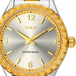 ✨Reloj Tous Tender Beard en acero bitono y esfera plateada, 200350970.