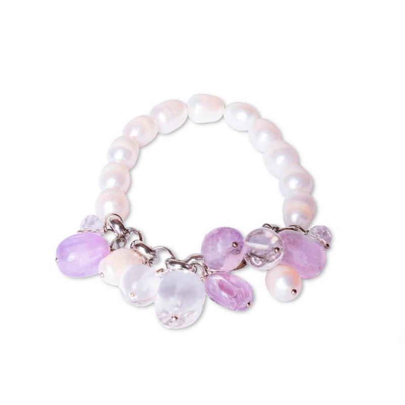 ⚡Pulsera Luxenter plateada con perlas y cuarzos de Luxenter, SGBX172728.