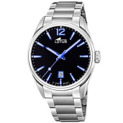 Reloj Lotus Chrono de hombre con esfera negra y detalles azules, 18692/6.