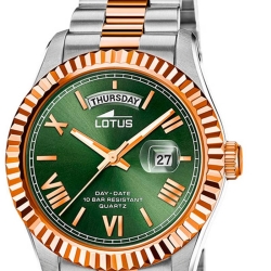 Reloj Lotus Freedom de hombres en bicolor rosé y esfera verde, 18856/3.